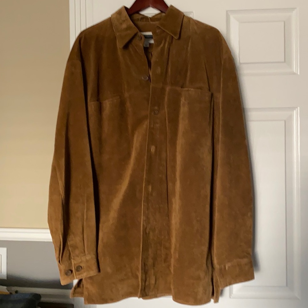Men’s rich brown suede jacket. XLTall.